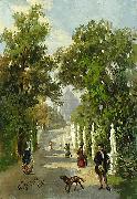 unknow artist Spaziergang auf der Allee im Park china oil painting reproduction